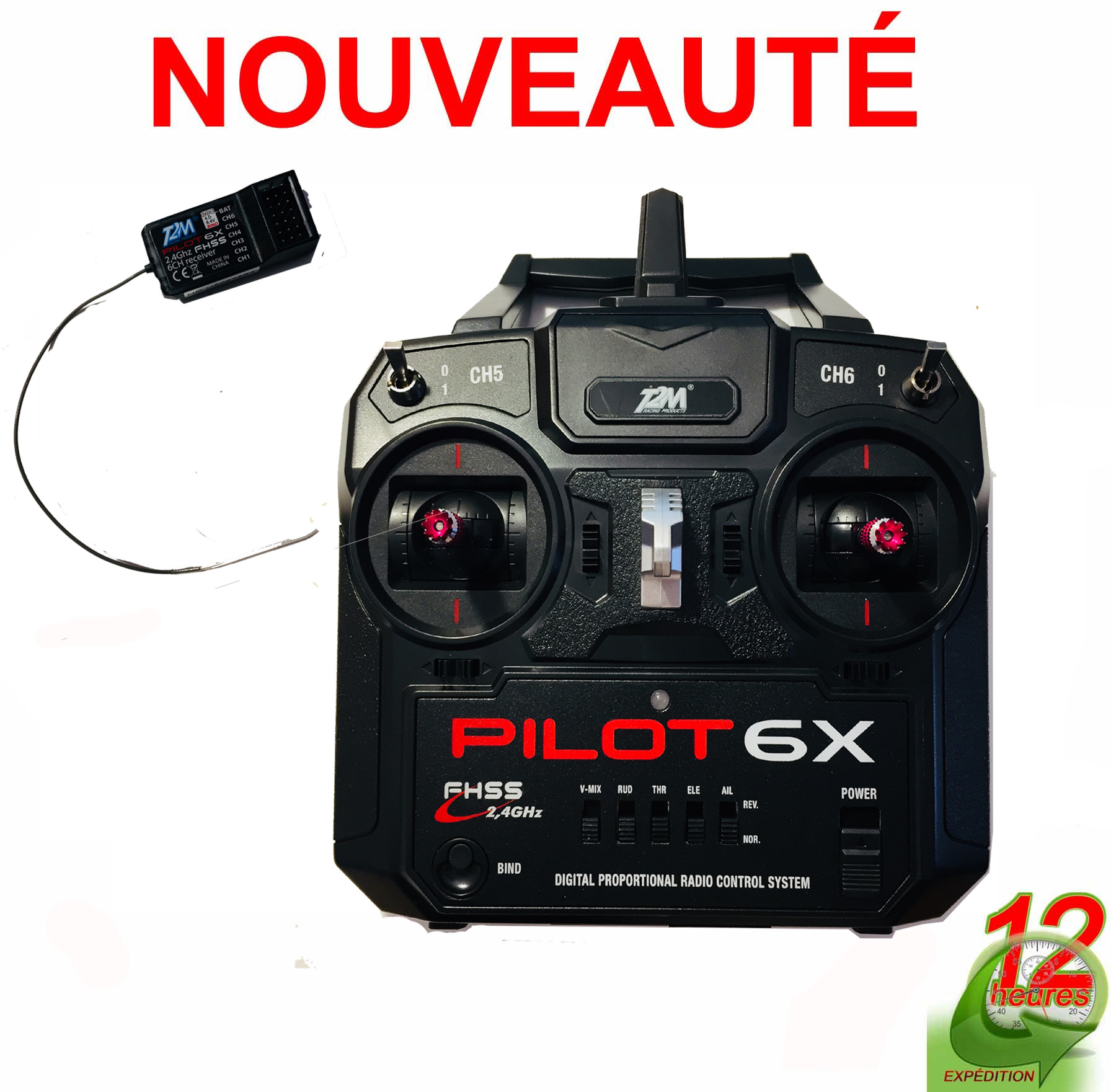 TELECOMMANDE PILOT 6 VOIES 2.4GHz